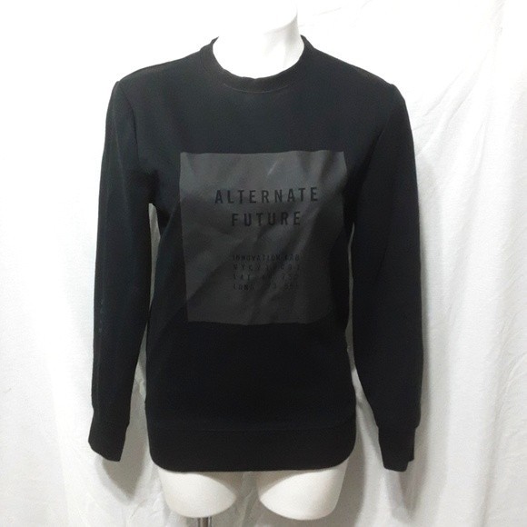 H&M Scuba Look Sweatshirt Top XS Crew Neck Long Sleeve Cozy Pullover Athleisure - Picture 1 of 6